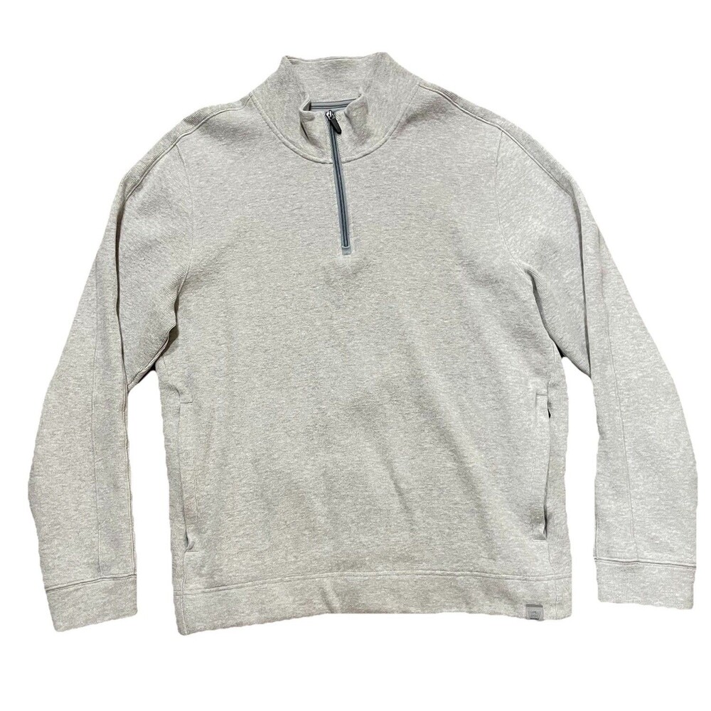 Mack Weldon  1/4 Zip Pullover Sweatshirt Men’s XL Tan Cotton Blend